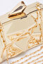Metalik Altın Üç Boyutlu Abiye Kadın Şık Mini Boy Clutch El Çantası TAKSS25OC00064 - 6