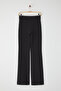 Siyah İspanyol Paça Normal Bel Dokuma Pantolon TWOSS25PL00065 - 8