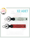 Pomegranate Flower-White, Special for Speed ​​Lovers, Name Plate and B Rh (+) Blood Group Written Set of 2 Keychains