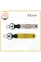 Powder-Yellow, Gift Leather 2-Piece Keychain with Biker Friends, Name Plate and 0 Rh (-) Blood Type