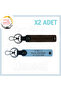 Dark Coffee-Sky Blue, to Biker Friends, 2-Piece Keychain Set with Nameplate and a Rh (-) Blood Group Lettering