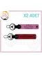 Red-Pink, Motorcycle Owners, 2-Piece Keychain with Name Plate and a Rh (-) Blood Group