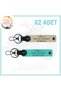 Exclusive for Motorcycle Lovers, 2 Keychains with Name Plate and a - Blood Type Written, Milk Coffee-Turquoise