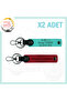 Set of 2 Keychains with Speed Lovers, Name Plate and a Rh (-) Blood Group Written, Red-Turquoise