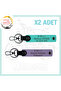 Name Plate and B Rh (-) Blood Group, Set of 2 Keychains, Purple Violet-Turquoise, for Motorcycle Lovers