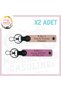 Puppy-Pink, Custom for Bikers, Gift 2-Piece Keychain with Name Plate and B Rh (-) Blood Type Lettering