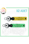Yellow-Pistachio Green, Custom for Bikers, with Name Plate and 0 Rh (+) Blood Group Lettering, 2-Piece Keychain