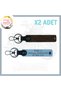 Dark Brown-Sky Blue, to Biker Friends, 2-Piece Keychain Set with Nameplate and B Rh (-) Blood Type Lettering