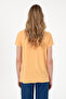 Women's Orange V-Neck Basic T-Shirt 50300829-Vr202 - 5