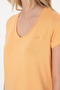Women's Orange V-Neck Basic T-Shirt 50300829-Vr202 - 7