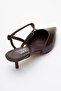 Asher Brown Skin Pointed Toe Slingback Women's Low Heeled Shoes - 5
