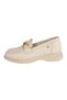 Women's Genuine Leather Casual Shoes - Casual -Cream Beige - D25Ya-3615 - 3