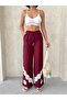 Women's Front Tie-Up Linen Trousers with Embroidered Hem