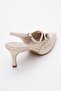 Magra Beige Skin Pointed Toe Open Back Thin Heeled Women's Shoes - 5