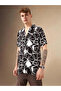 Abstract Print Cuban Collar Shirt - 6