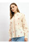 Embroidered Scalloped Detail Mandarin Collar Top - 3