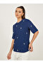 Textured Embellished Round Neck Top - 3