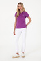Women's Violet Basic Polo Neck T-Shirt 50300830-Vr037 - 4