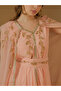 Embroidered Cape Sleeve Belted Kaftan - 4
