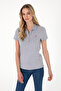 Women's Gray Melange Basic Polo Neck T-Shirt 50300830-Vr086 - 3