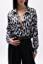 Black Crop Shirt - Patterned - 5