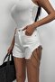 White Chain Denim Shorts - 3