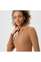 Women's Long Sleeve V-Neck Brown Dress - 4