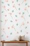 Pink Wild Flowers Kids Room Wall Glass Sticker Set