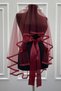 Burgundy Bridal Veil Set, Glass Beads and Pearls, Henna Night Veil Face Cover Set 6 Piece