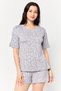 Women 2 Pieces All Over Pajama Set, Grey