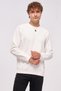 Men's Crew Neck Hem Trim Brand Detailed Diagonel Steel Sweatshirt-5521