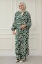 Green Suit with Chain Pattern Long Kimono