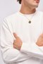 Men's Crew Neck Hem Trim Brand Detailed Diagonel Steel Sweatshirt-5521 - 5