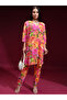 Floral Printed V Neck Tunic and Trousers Co-Ords