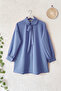 Baby Collar Crepe Tunic with Bow - Baby Blue - 3