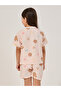 All-Over Print Round Neck T-Shirt and Shorts Pyjama Set - 5