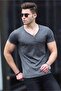 Buttoned Anthracite Basic T-Shirt 4052 - 2