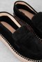 Rolve Women's Genuine Leather Nubuck Detailed High-Sole Ballerina Shoes-S.Black - 2