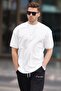 Ecru Basic Oversize Men's T-Shirt 7012 - 2
