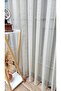 Mink Beige Color Mesh Tulle Curtain 2 Layers Pleated Kitchen Tulle Curtain - 3