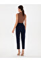 Navy Blue Carrot Fit Fabric Trousers 50299833 -Vr033 - 4