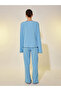 Ribbed Contrast Trim Long Sleeve Shirt and Pyjama Set - 5