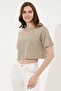 Women's Green Crop Top T-Shirt - 3