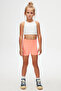 Phosphor Orange Basic Girls' Dance Shorts