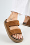 Vina Platform Leather Women's Slippers Tan - 5