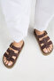 Luno Platform Women's Leather Slippers Brown - 7