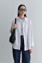 Cross Pleated Basic Shirt White - 4