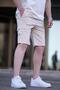 Beige Cargo Pocket Men's Capri Shorts 5737 - 3