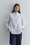 Cross Pleated Basic Shirt White - 6