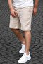 Beige Basic Linen Men's Shorts 6506 - 2